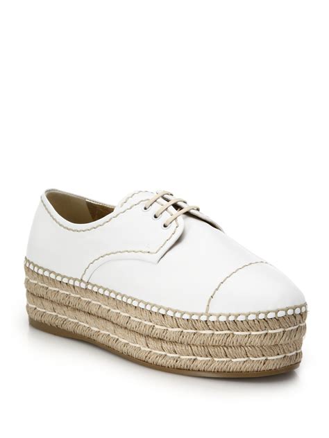 white laced up prada shoes|prada leather lace up sneakers.